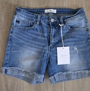 NWT Kancan distressed cuff denim shorts